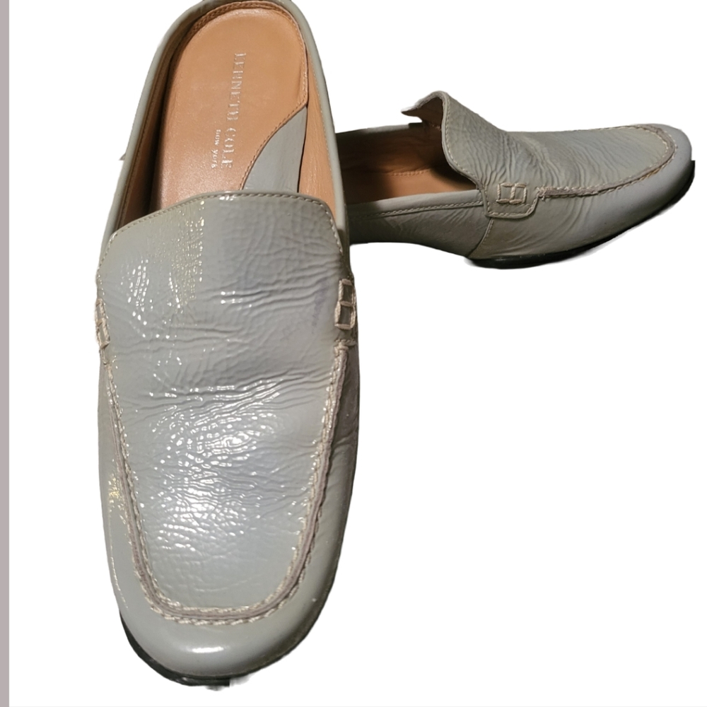 Kenneth Cole Think A Like Mint Patent Slip-On Open Heel sz 7.5